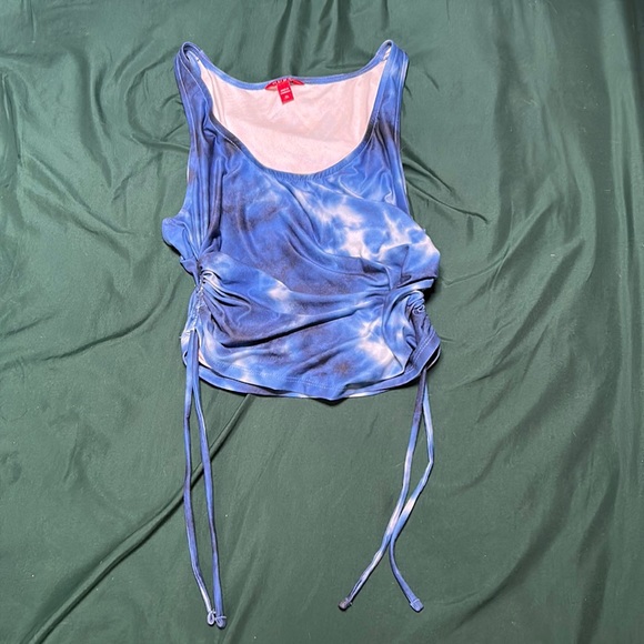 Guess Tie Dye Cinched Blue Tank - Picture 1 of 3